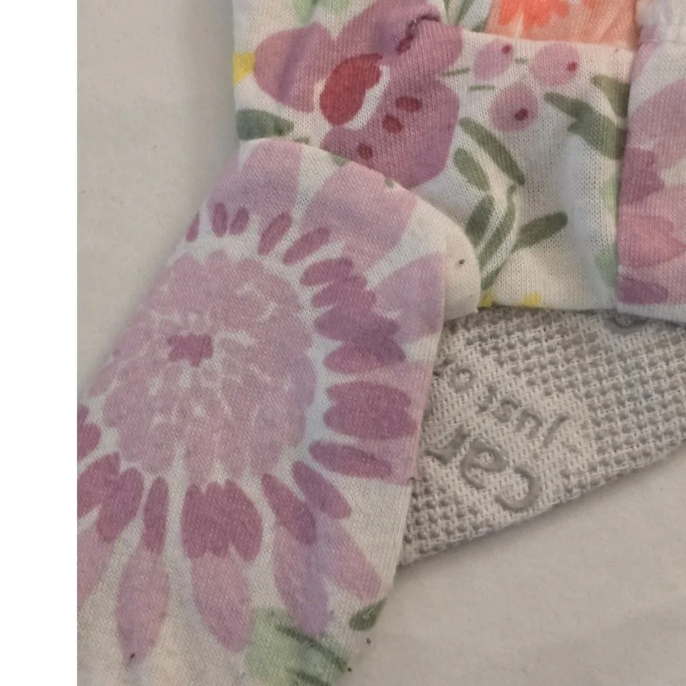Carters Just One You Floral Footed Sleeper Pajamas 12M Pink Purple Yellow